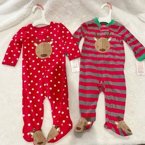 Carters Christmas footed pajamas brand new with tags 9 months